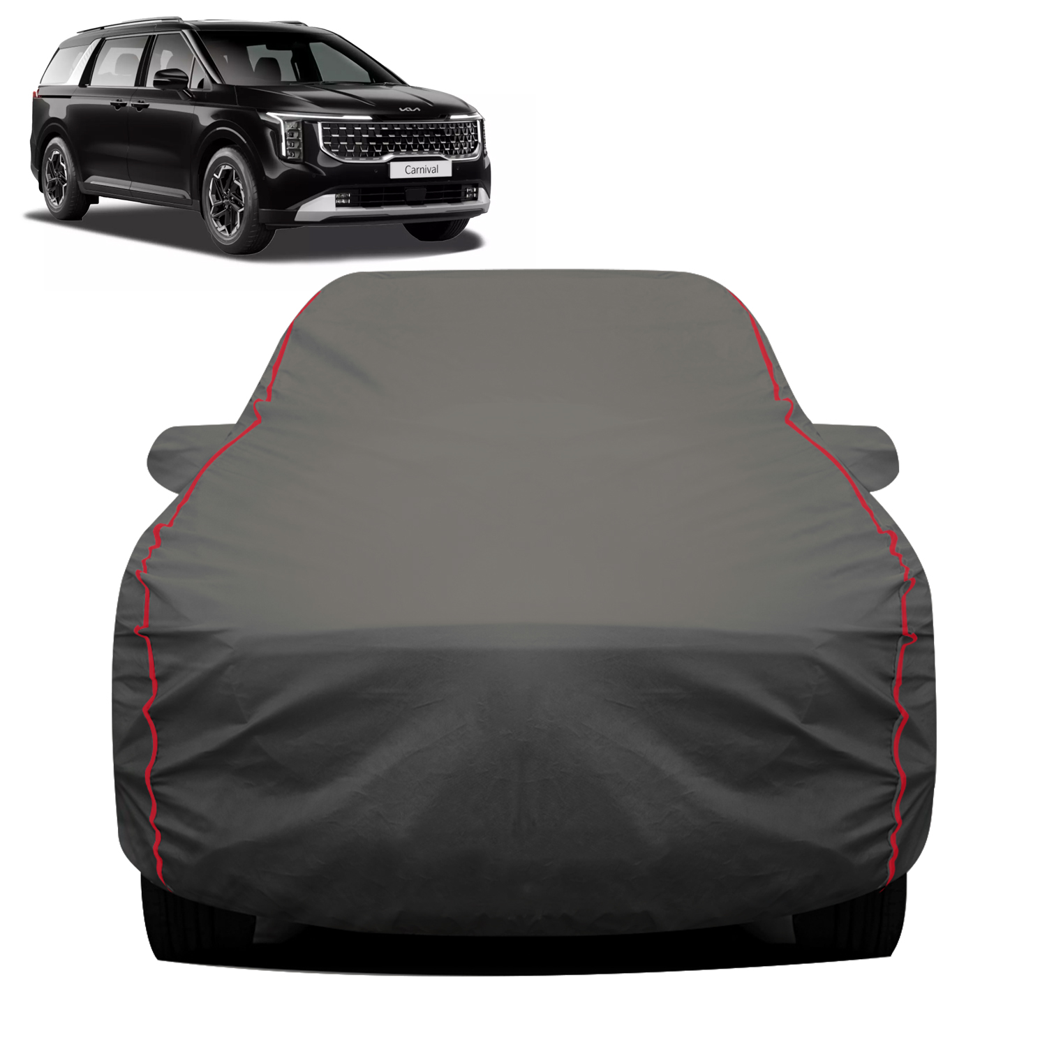 Carzex 2X2 Heavy Duty Red Border Car Body Cover for Kia Carnival